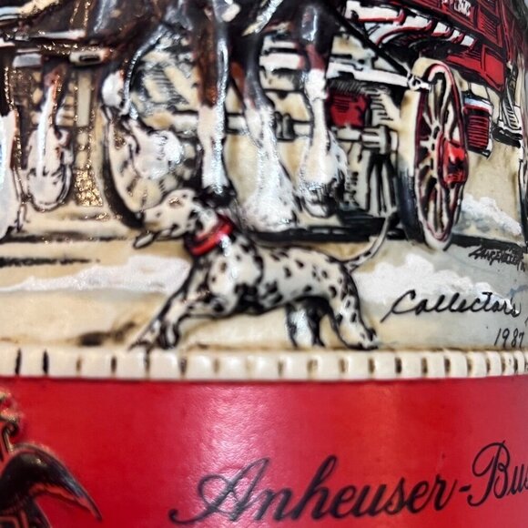 Anheuser-Busch Budweiser Limited Edition 1987 Clydesdale Winter Scene Beer Stein - Picture 6 of 7